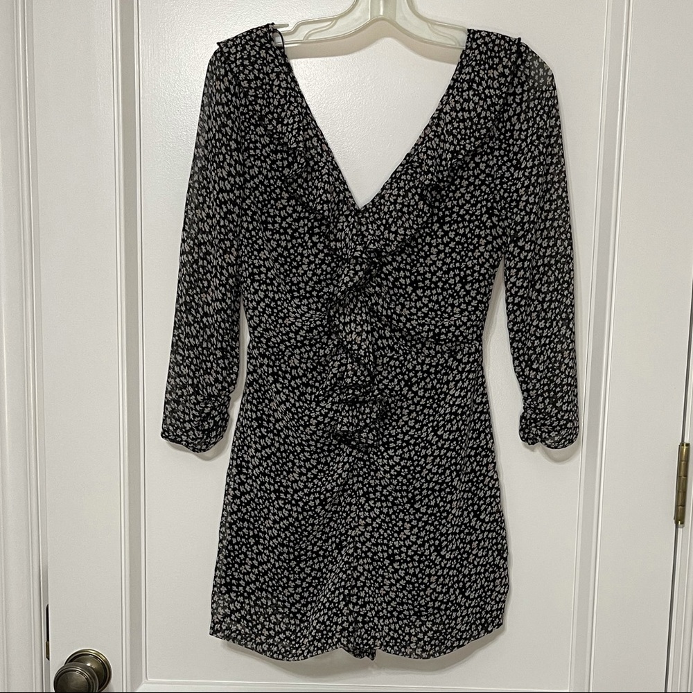 Zara romper black & white floral print sz S